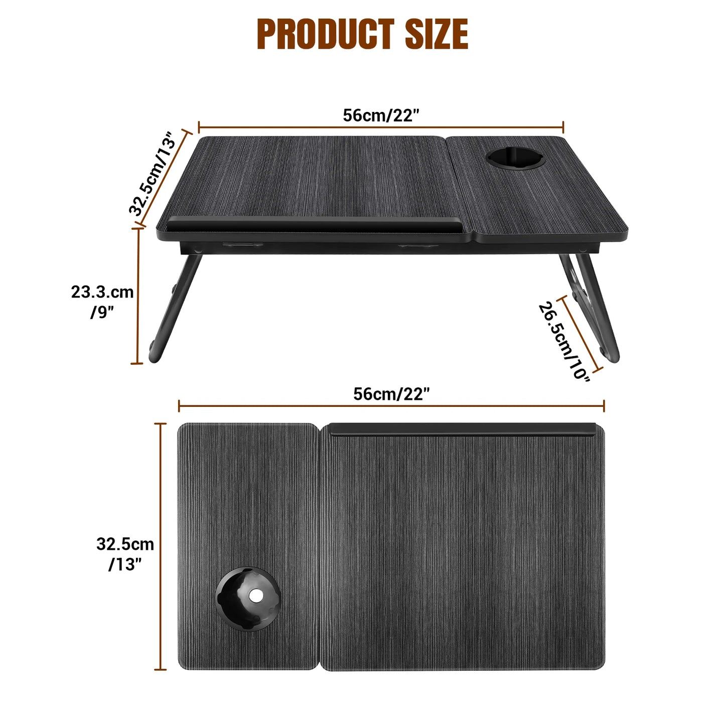 Laptop Desk,Laptop Bed Table with Foldable Legs & Cup Slot,Height and Angle Adjustable reading Holder Notebook Stand Book Holder