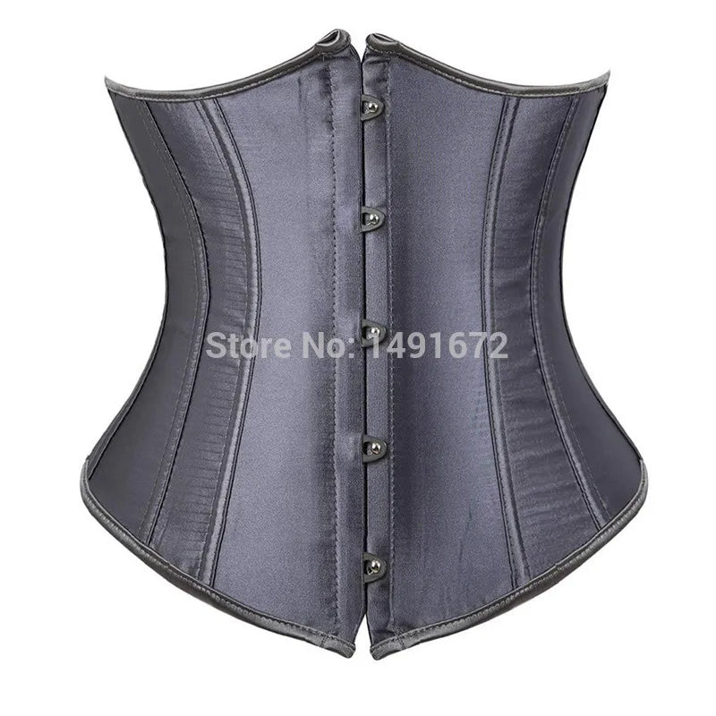 Sapubonva Corset Underbust Waist Cincher Workout Shape Body Belt Shapewear Corsets and Bustiers Lingerie Plus Size Women Gothic