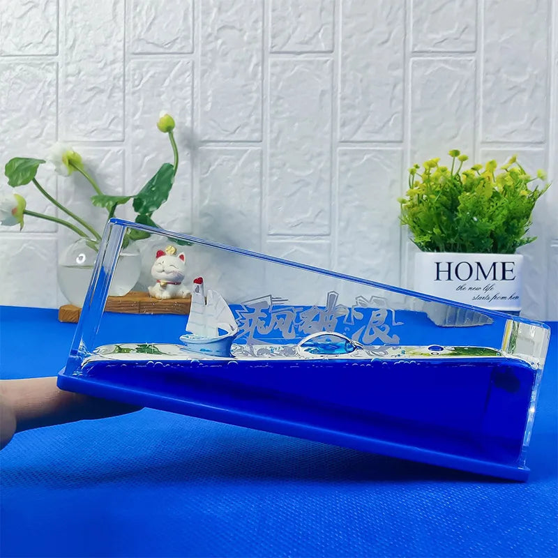 Cruise Fluid Drifting Bottle Titanic Black Pearl Dinosaur Era Style Drifting Ship Ornament Home Boy Girl Gift Desktop Decoration