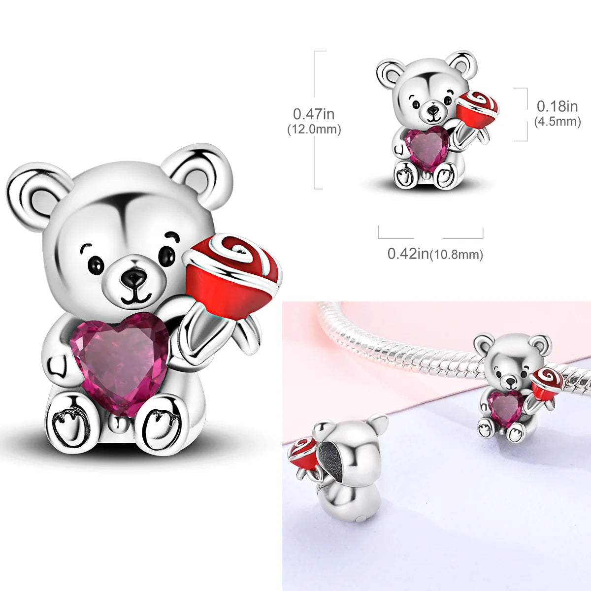 2026 Hot Sale Charms Bead 925 Sterling Sliver Pink Butterfly Luminous Firefly Dangle Fit Bangle Bracelet Necklace DIY Jewelry