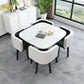 Nordic Round Dining Tables Set for Dining Room Furniture Kitchen Dining Table Set with 4 Chairs Home  Light Luxury Center Tables