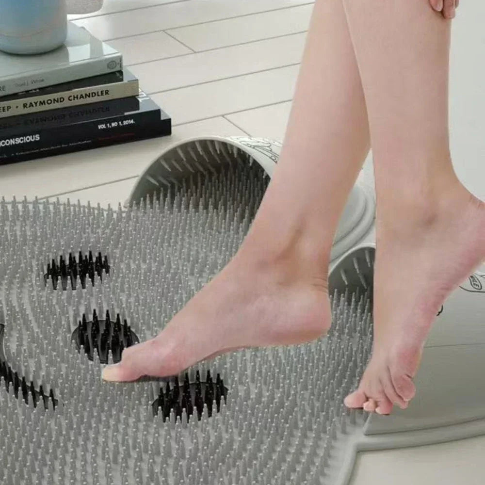 Rabbit Anti Slip Bath Mat Circular Massage Design Back Suction Cup Scrubber Foot Back Shower Anti Fall Device Bathroom Supplies