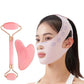 3-Piece Face Sculpting Mask&Face Massage Roller&Gua Sha Tool,Reusable AdjustableV-shaped Face Bandage,Portable Body Massage Tool