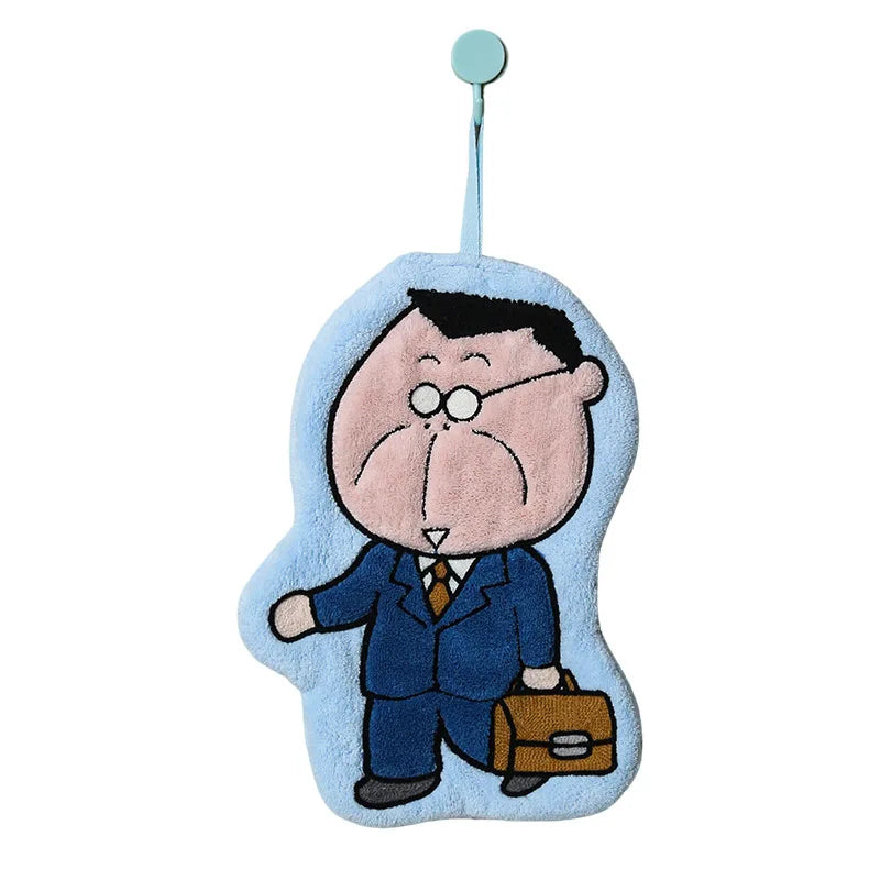Thickened Absorbent Coral Fleece Hand Towel Cartoon Embroidery Design Kitchen Bathroom Decor Universal Use Soft Comfortable