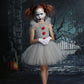 Halloween Grey Joker Costume for Kids Clown Cosplay Carnival Party Clothes Gray Children Girls Fancy Tulle Tutu Dresses