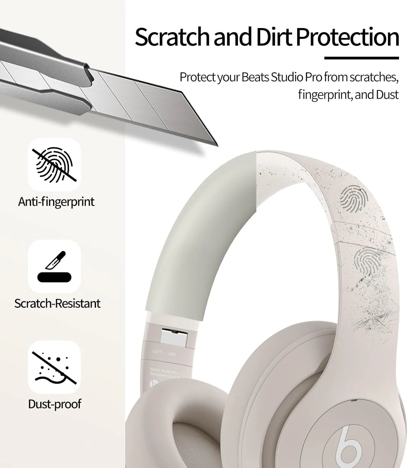 Silicone Headband Cushion for Beats Studio Pro Anti-Scratch Washable Headband Cover ONLY Compatible with Beats Studio Pro