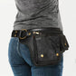 Medieval Punk Waist Bag PU Leather Retro Emboss Adjustable Outdoor Motorcycle Crossbody Pouch Casual Sports Portable Hip Bags