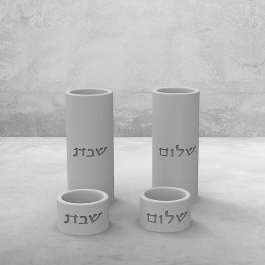 Silicone Mold For Shabbat Candle Holders Set,Handmade Concrete  Jewish Tealight Holders | Shabbat Candlesticks Gift Molds