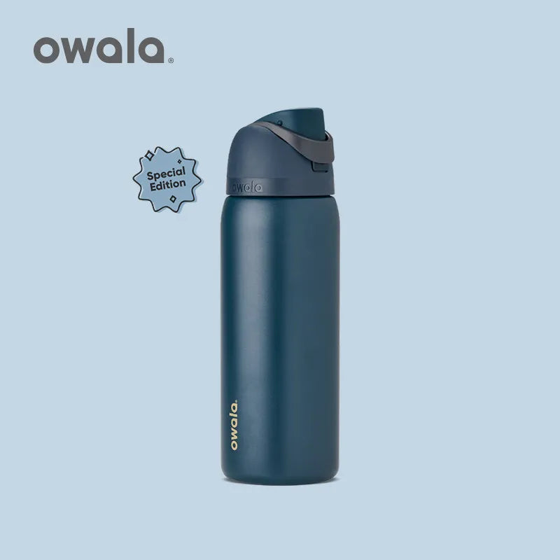 Owala Freesip insulated cup, straw, stainless steel insulated water cup, large capacity portable outdoor insulated kettle 32oz