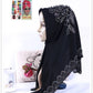 Muslim Square Scarf Women Fashion Rhinestone Hijab Arab Headwrap Turban Headband Pearl Chiffon Islamic Headscarf  Free Pin