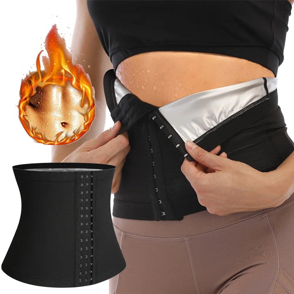 Women Abdomen Reducer Shapewear Workout Sauna Suits Fitness Sweat Waist Trimmer Belt Shaper Fat Burning Belly Slimming Corsets