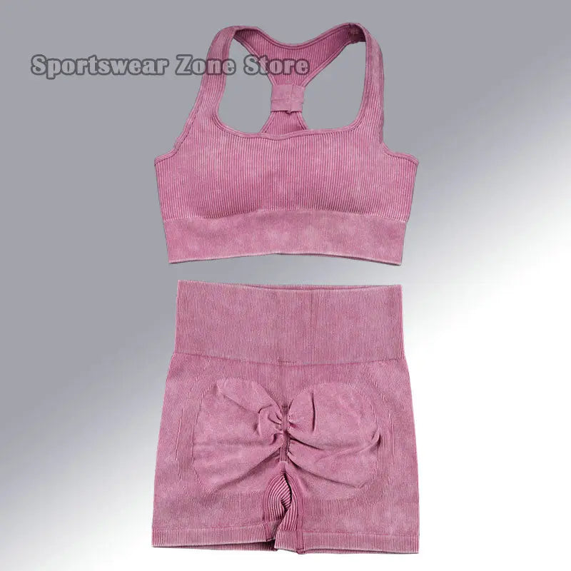 Yoga Suit High Waist Leggings Running Training Tights Sports Outfits Long Sleeve Crop Top Bra Seamless Fitenss Set Fitness Wear