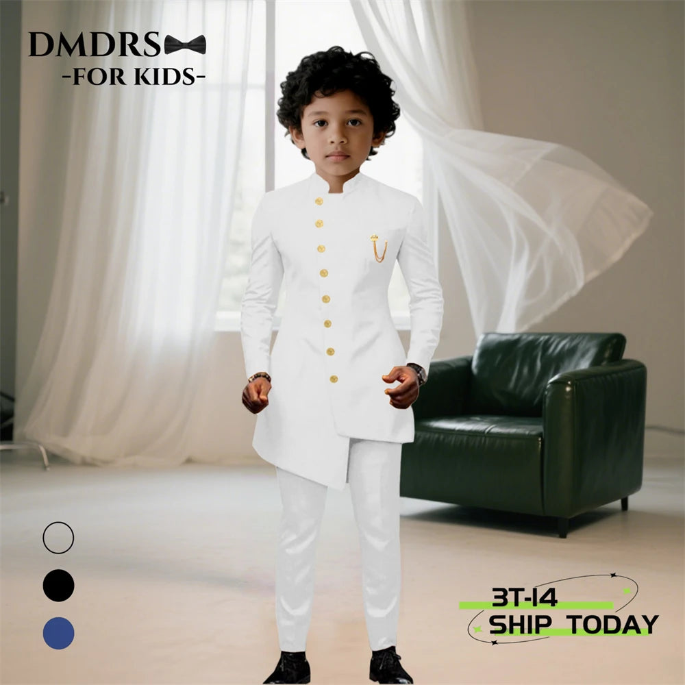 DMDRS Kids Formal Suit Set from Toddler to Teen - Ship Today Graduation Recital Communion Tuxedo - Jacket Pants Outfit