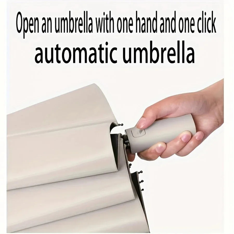 UPF 50+ UV Sun Umbrella Automatic Windproof Folding Compact Travel Parasol Rain
