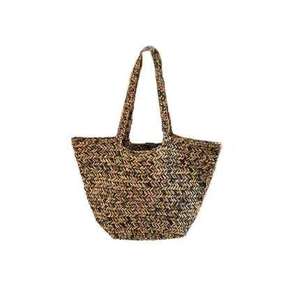 Hylhexyr Fashion Summer Handmade Straw Shoulder Bag Large Capacity Woven Tote Beach Bags For Women