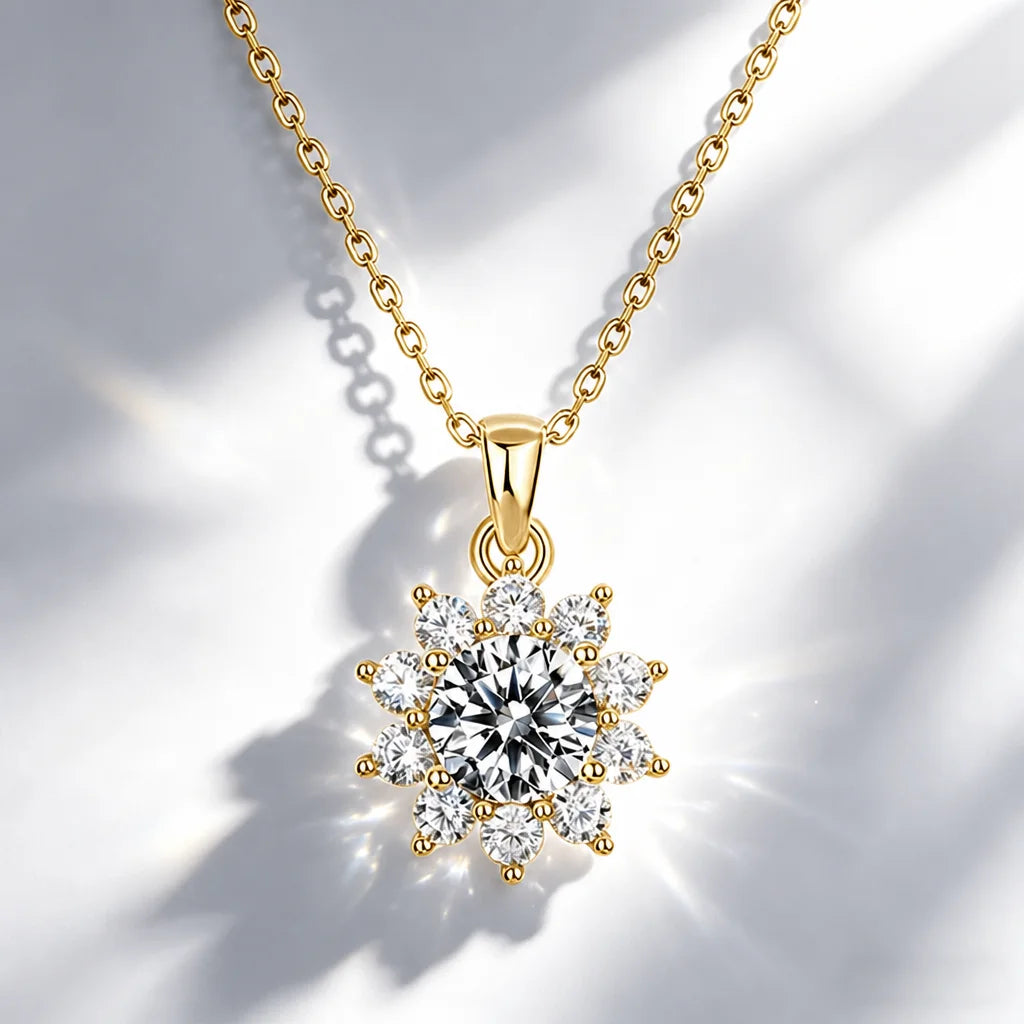 0.5ct-1.0ct VVS1 D Color Moissanite Necklace 925 Soild Sterling Sliver Chain with Certificate Fine Jewelry for Woman Jewelry