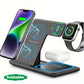 3 in 1 Wireless Charger Stand Pad Foldable Fast Charging Station Dock For iPhone 17 16 15 14 13 12 11 X 8 Apple Watch Airpods