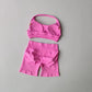 2 Pieces Yoga Suit for Women Seamless Fitness Gym Clothes Halter Sports Bra Matching Shorts Workout Sets Gym Set Outfit