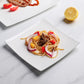 Pure White Square Bone China Steak Plate Western Plate European Creative Simple Household Flat Plate Ceramic Main Dish Tableware