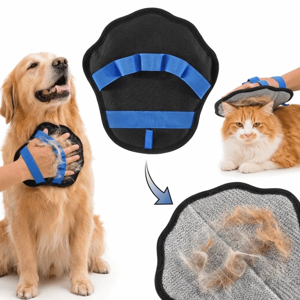 Deshedding Pet Hair Remover Glove Massage Function Effective Grooming Glove Gentle 5 Finger Grooming Mittens Shedding Season