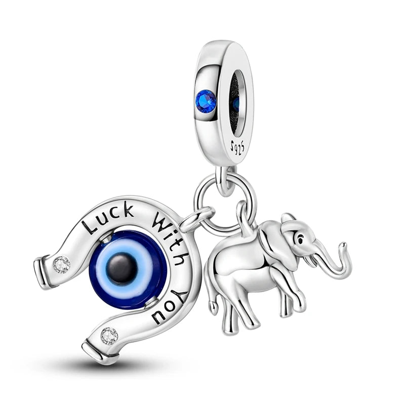 Hot Sales 925 Sterling Silver Charms Beads Devil's Eye Fatima's Hand Cross Beads Fit Original Bracelet Women DIY Jewelry Gifts
