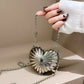 Golden Silver Evening Bag Handbag Luxury Designer Shoulder Crossbody Bags Party Wedding Clutch Mini Heart Pattern Shell Purse