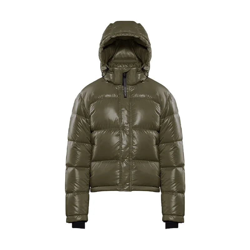 Women Hooded Thicken Warm Cotton Jacket Zipper Fashion Glossy Snow Winter Loose Female Coat Lace Up Casual Down Puffer Outwear