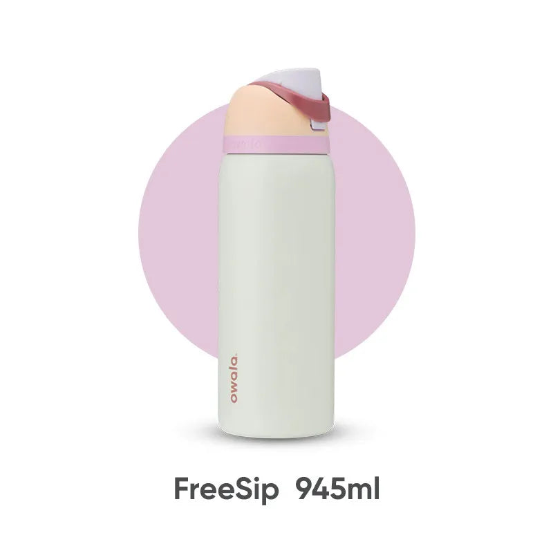 Owala Freesip insulated cup, straw, stainless steel insulated water cup, large capacity portable outdoor insulated kettle 32oz