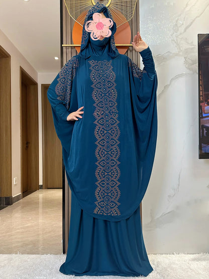 Women's Two-Piece Jilbab Prayer Set with Long Khimar and Skirt