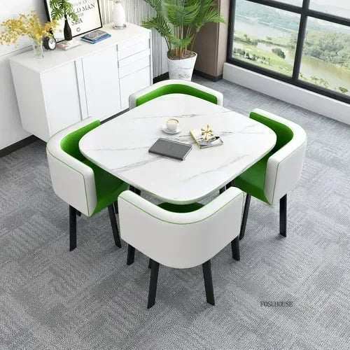 Nordic Round Dining Tables Set for Dining Room Furniture Kitchen Dining Table Set with 4 Chairs Home  Light Luxury Center Tables