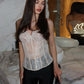 Women's Lace Patchwork Vest Sexy Bandage Strapless Backless Slash Neck Female Corset 2026 Summer Lady Beach Party Tops New