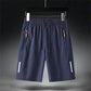 Men's Summer Ultra-thin Ice Silk Beach Casual Shorts Jogging Sport Quick Dry Male Zipper Loose Gym Sports Short Pants Sweatpant
