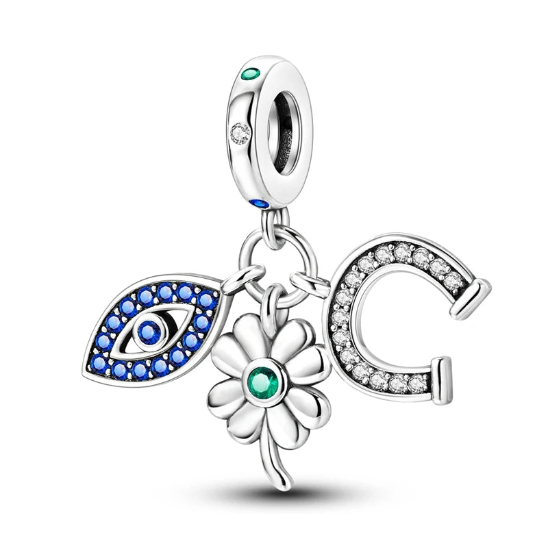 Hot Sales 925 Sterling Silver Charms Beads Devil's Eye Fatima's Hand Cross Beads Fit Original Bracelet Women DIY Jewelry Gifts