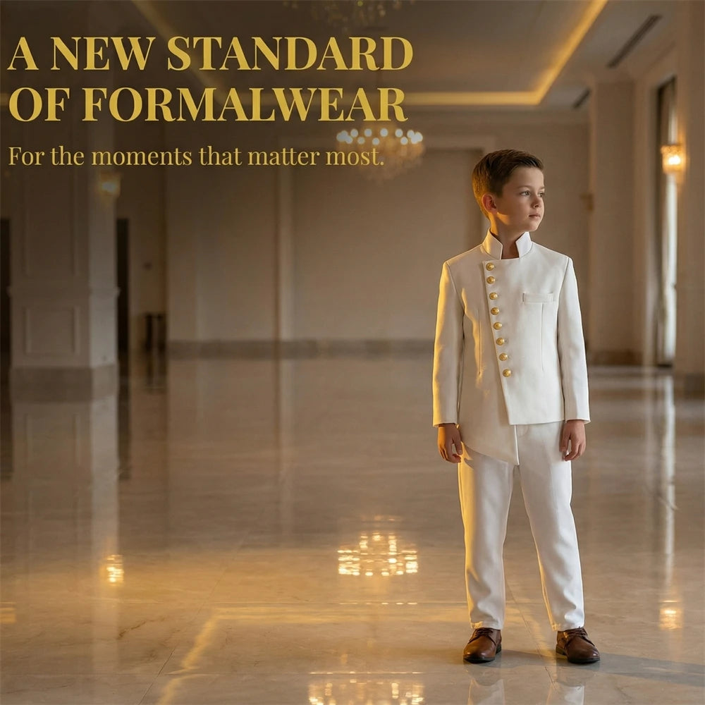 DMDRS Kids Formal Suit Set from Toddler to Teen - Ship Today Graduation Recital Communion Tuxedo - Jacket Pants Outfit