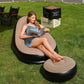 Lazy Couch Sofas Inflatable Chair Foldable Recliner Outdoor Sofa Bed Footstool Portable Folding Air Bed Lunch Lounge Chair Set
