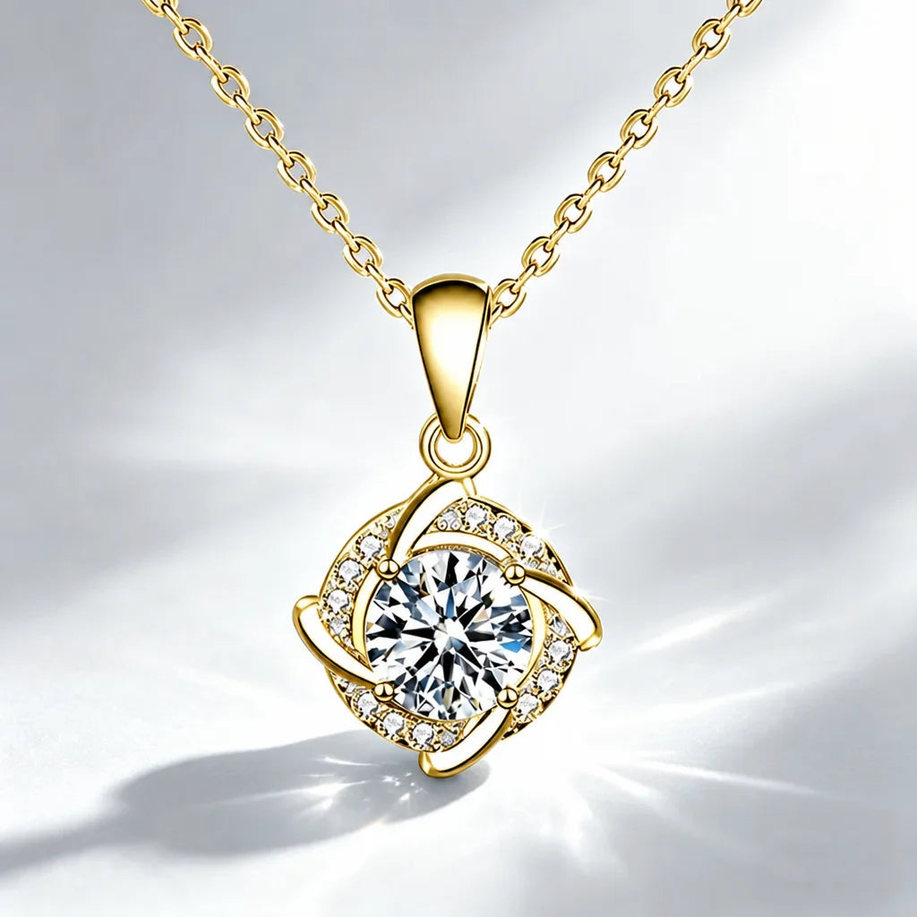 0.5ct-1.0ct VVS1 D Color Moissanite Necklace 925 Soild Sterling Sliver Chain with Certificate Fine Jewelry for Woman Jewelry