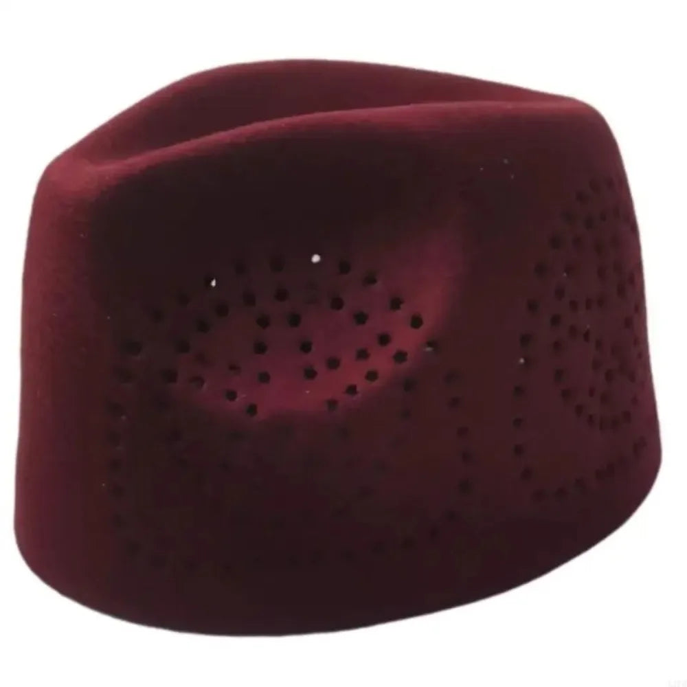 New Fabric Prayer Caps Soft Breathable Taqiyah Hat Hollowout Ethnic Festival Caps Worship
