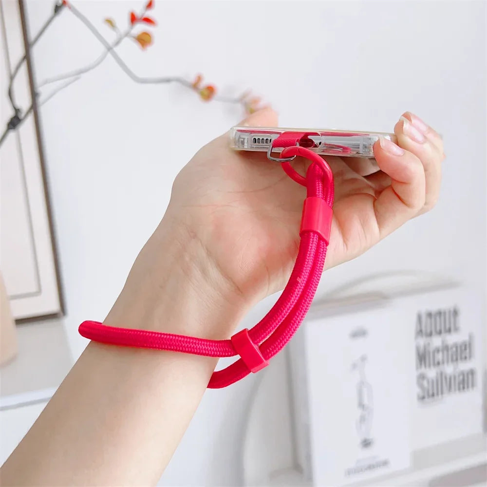 Universal Adjustable Mobile Phone Wrist Strap Lanyard Short with Self-locking Anti-drop Design Durable Polyester INS Phone Strap