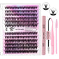 240 Eyelash Cluster D Curling Mascara Set 30D40D 10-16mm Hybrid Lash Cluster with Lash Adhesive, Sealant and Lash Application To