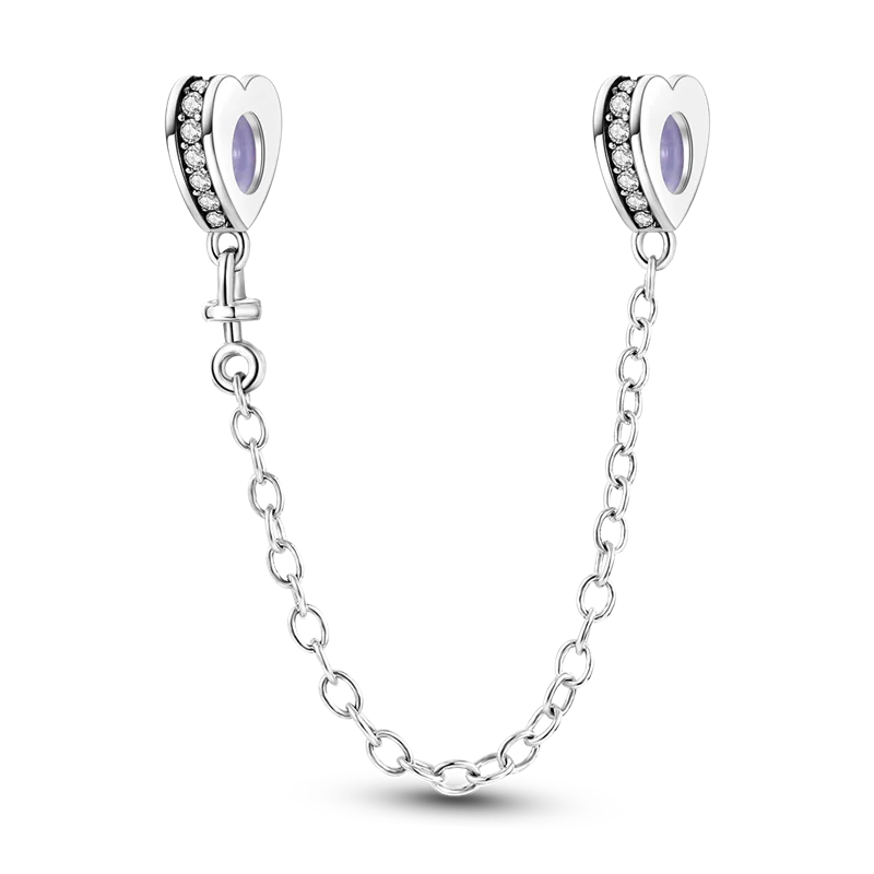 Silver Clasp 925 Sterling Silver CZ Pave Clip Charms Daisy Beads Stopper Safety Chain Fit Original Bangle Bracelet Jewelry Clips
