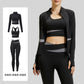 Yoga Set 3PCS Gym Clothes Sportswear Yoga Suits For Women Long Sleeve Crop Top Fitness Set Tracksuits Sports Bra Gym Leggings