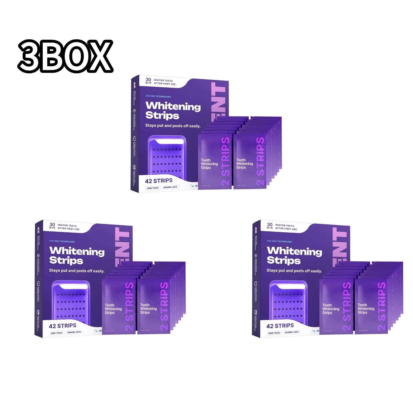 1/3/5BOX Purple Dental Care Strips Oral Hygiene Formula Teeth Cleaning Whitening Strips Stain Removal Treatment Fresh Breath