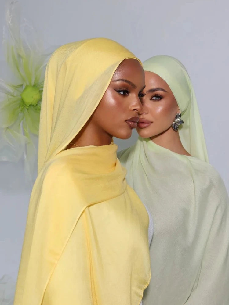 110colors Modal Hijab with Modal Undercap Set Basic Stretchy Pullover Headscarf Thin Breathable Sunscreen Head Wrap Hijabs Scarf
