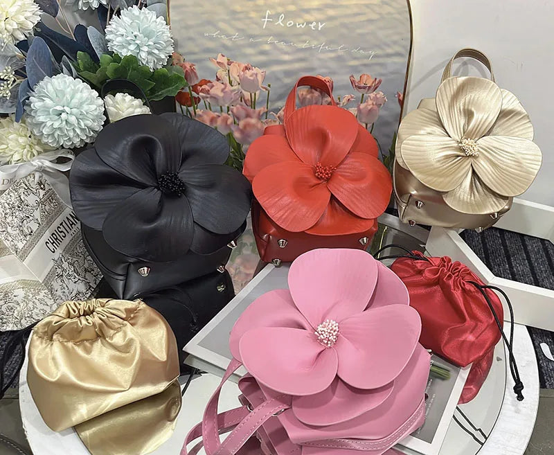 Fashion Flower Petals Evening Bag Purse Clutch Bag Crossbody Prom Women Luxury Wedding Party Crossbody Day Bag