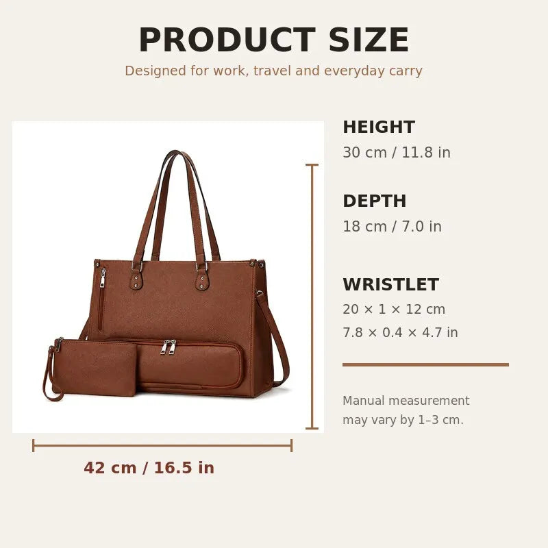Women’s Tote Bag 2025 New, Large Capacity Handbag, Multi-Functional Laptop Work Shoulder Bag and Briefcase