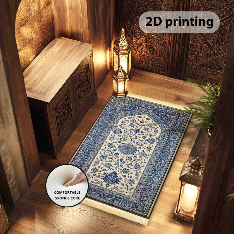 VIKAMA Islamic Fringed Prayer Mat, Soft And Machine-Washable Prayer Mat, Muslim Prayer Rug, Suitable For Home Use And Pilgrimage