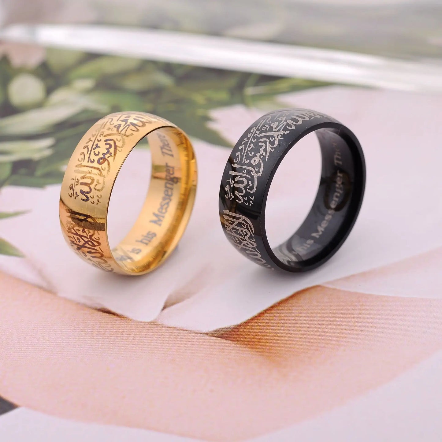 Trendy Titanium Steel Quran Messager Rings Muslim Religious Islamic Words Men Women Vintage Bague Fashion Ring