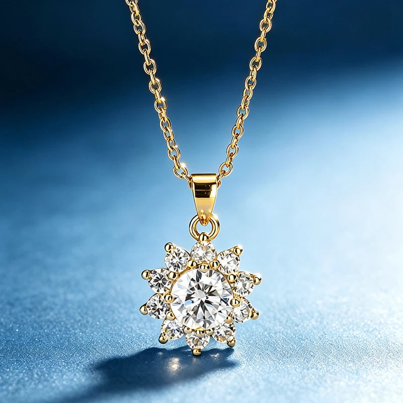 Promotion of Multiple 1.0 Carat Moissanite Windmill Pendants, Luxury Wedding 925 Sterling Silver Jewelry, Bride Diamond Necklace