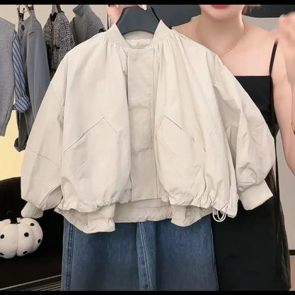 Oversize Korean Boys Baseball Jacket Spring Autumn Clothing Girls Loose Zipper Jacket 2026 New Fashion Handsome Top for Babies