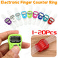 20pcs Finger Counter Ring 5 Digital LED Electronic Handheld Tally Counter Clicker Counter with  Islamic Tasbih Bead